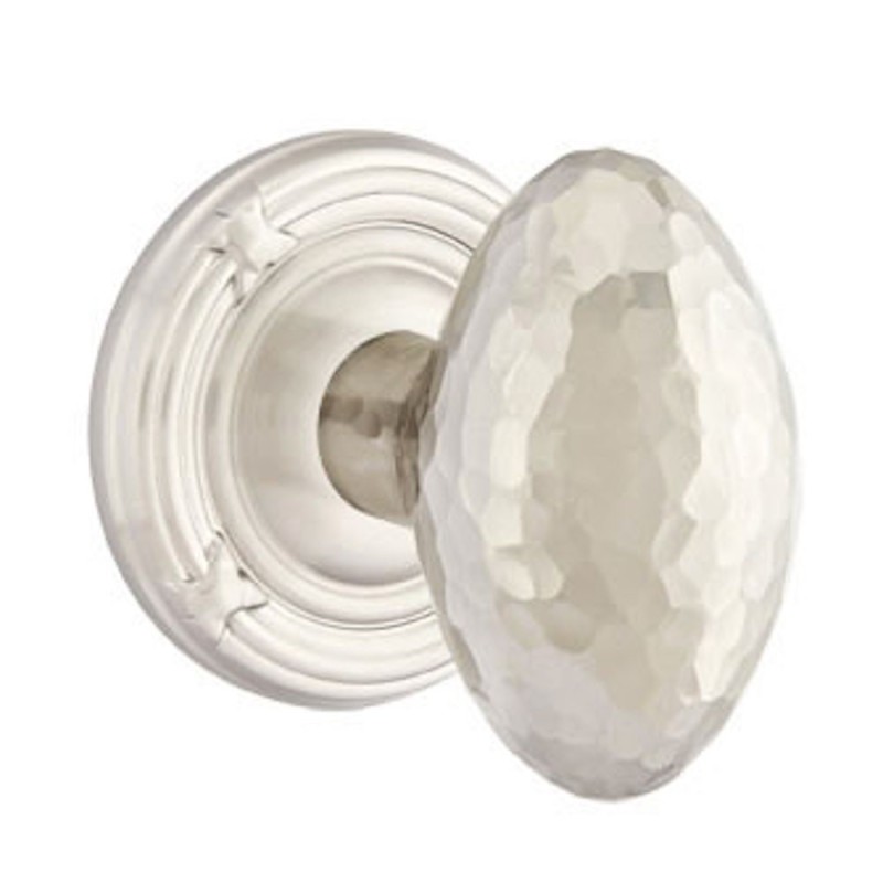 Emtek Hammered Egg Knob with Ribbon and Reed Rosette