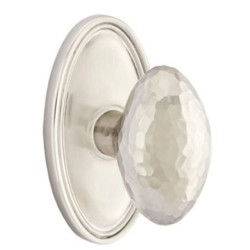 Emtek Hammered Egg Knob with Oval Rosette