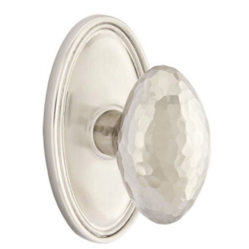 Emtek Hammered Egg Knob with Oval Rosette