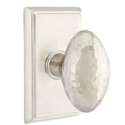 Emtek Hammered Egg Knob with Rectangular Rosette