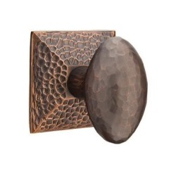 Emtek Hammered Egg Knob with Hammered Rosette