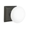 Emtek Ice White Knob with Quincy Rosette