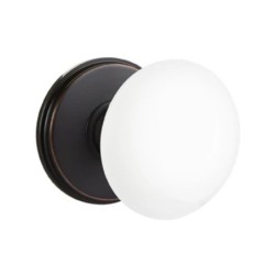 Emtek Ice White Knob with Watford Rosette