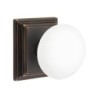 Emtek Ice White Knob with Wilshire Rosette