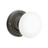 Emtek Ice White Knob with Ribbon and Reed Rosette
