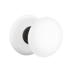 Emtek Ice White Knob with Porcelain Rosette