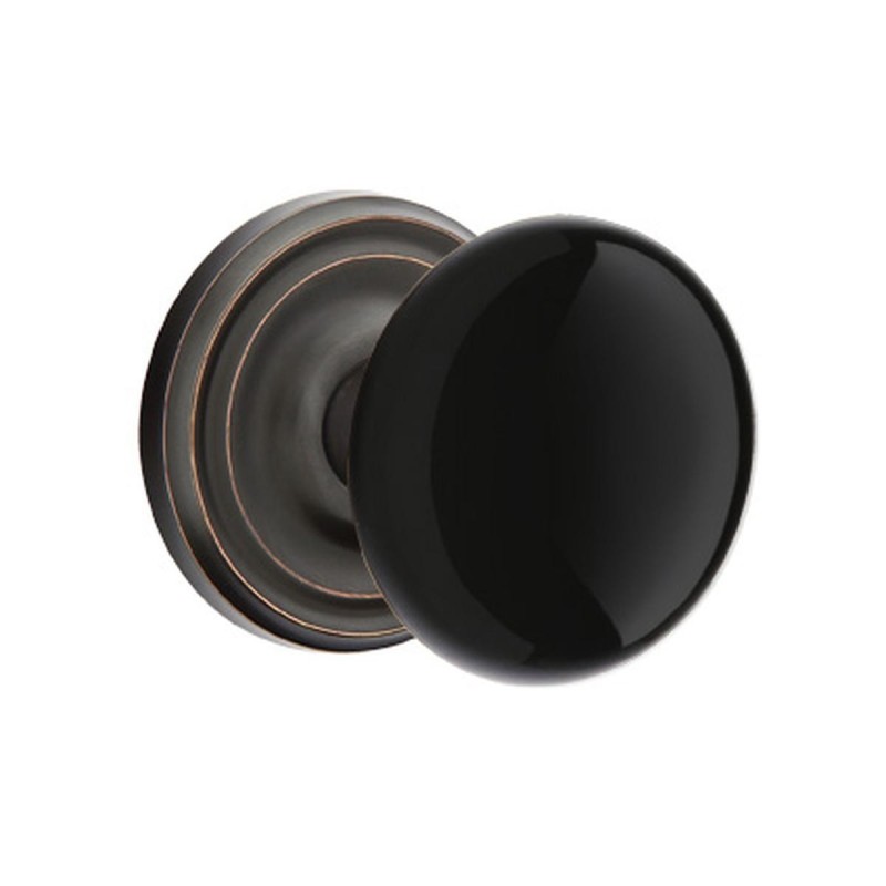 Emtek Ebony Knob with Regular Rosette
