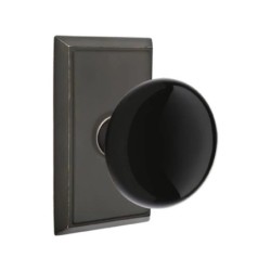 Emtek Ebony Knob with Rectangular Rosette