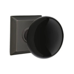 Emtek Ebony Knob with Quincy Rosette