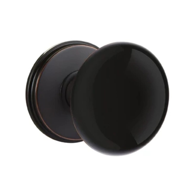 Emtek Ebony Knob with Watford Rosette