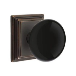 Emtek Ebony Knob with Wilshire Rosette