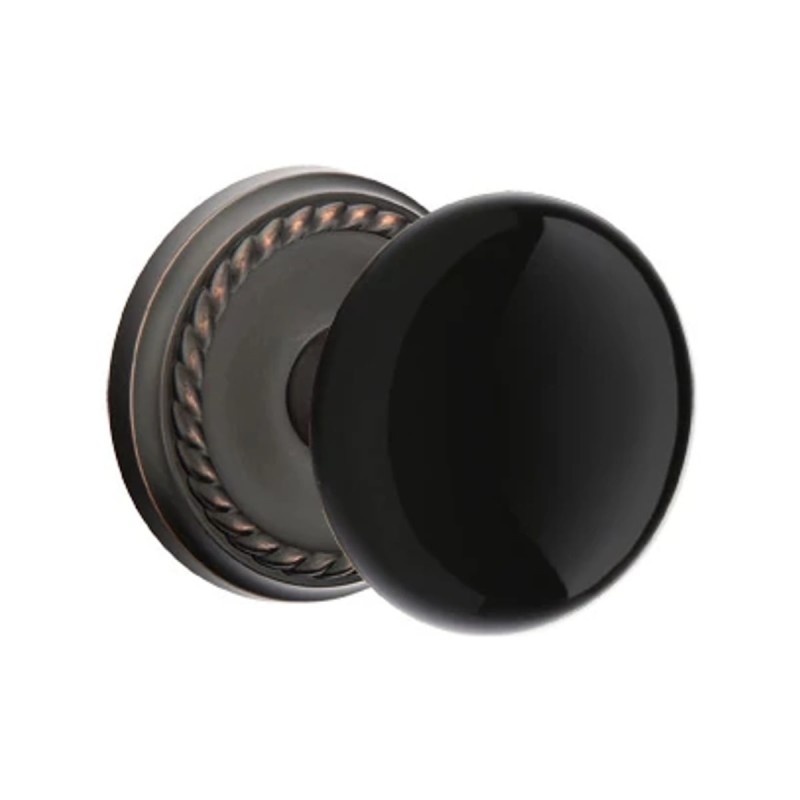 Emtek Ebony Knob with Rope Rosette