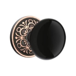 Emtek Ebony Knob with Lancaster Rosette