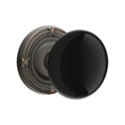 Emtek Ebony Knob with Ribbon and Reed Rosette