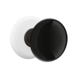 Emtek Ebony Knob with Porcelain Rosette
