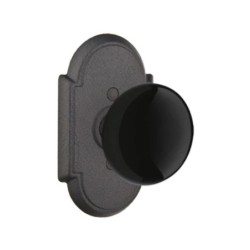 Emtek Madison Black Knob with Style 1 Rosette