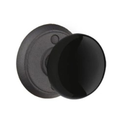 Emtek Madison Black Knob with Style 2 Rosette