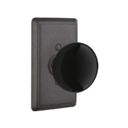 Emtek Madison Black Knob with Style 3 Rosette