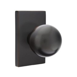 Emtek Orb Knob with Modern Rectangular Rosette