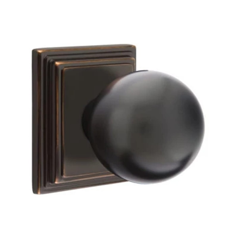 Emtek Orb Knob with Wilshire Rosette