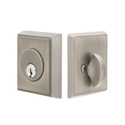 Emtek Rectangular Single-Cylinder Brass Deadbolt Set