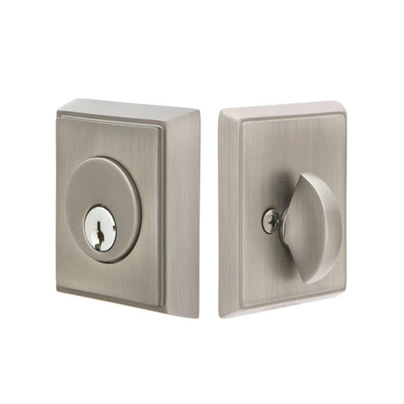 Emtek Rectangular Single-Cylinder Brass Deadbolt Set