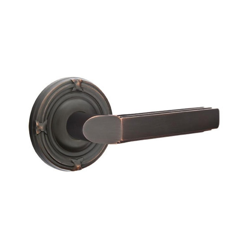 Emtek Milano Lever with Ribbon and Reed Rosette
