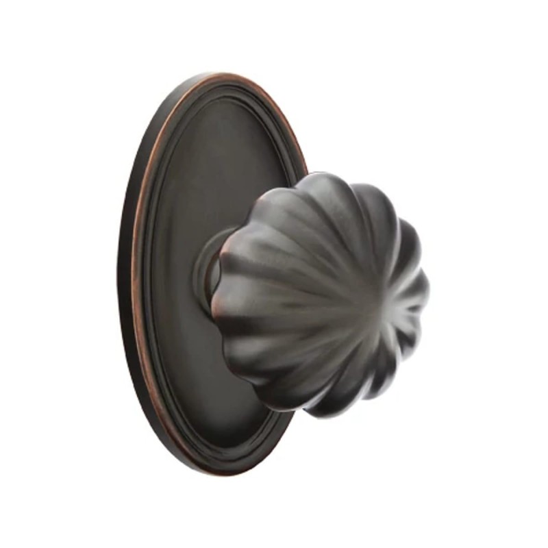 Emtek Melon Knob with Oval Rosette