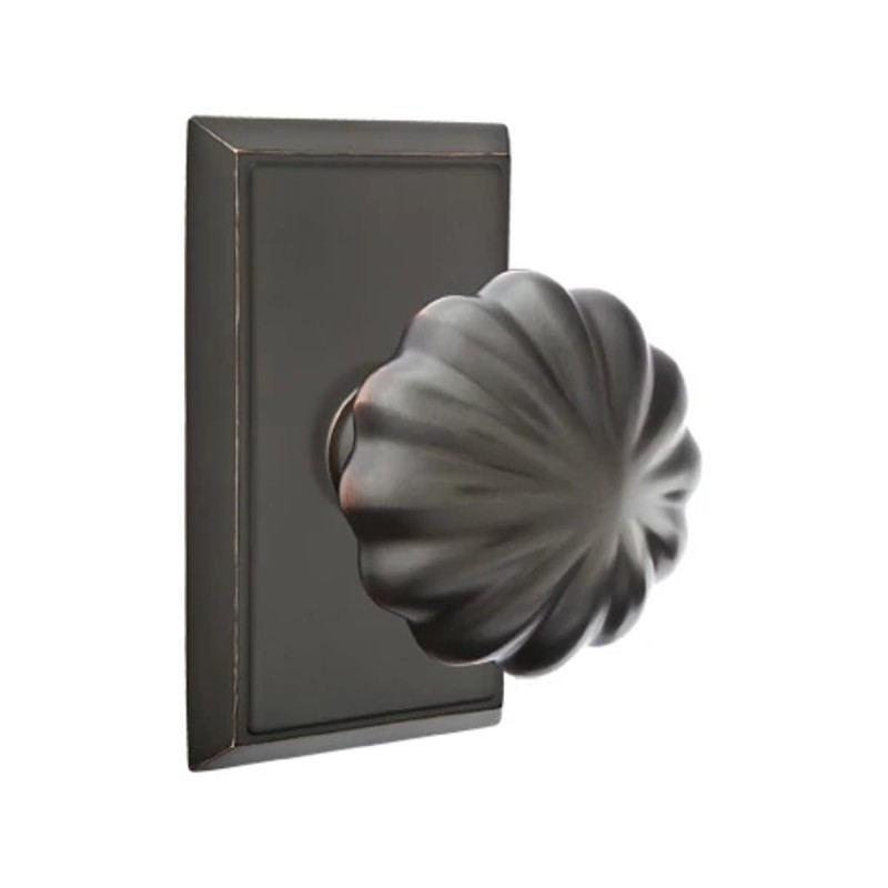 Emtek Melon Knob with Rectangular Rosette