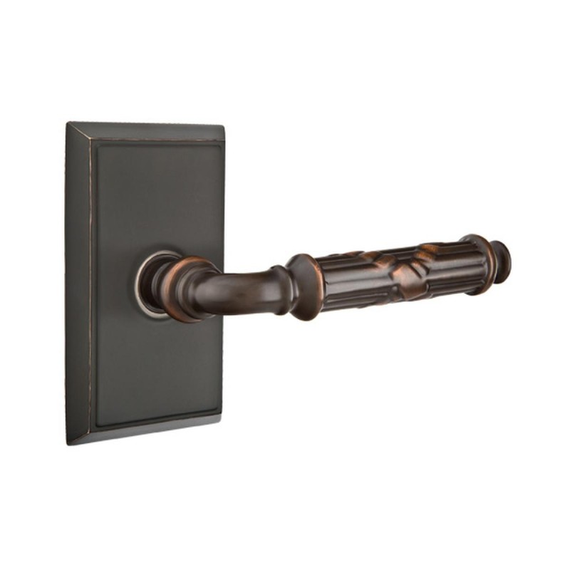 Emtek Ribbon and Reed Lever with Rectangular Rosette