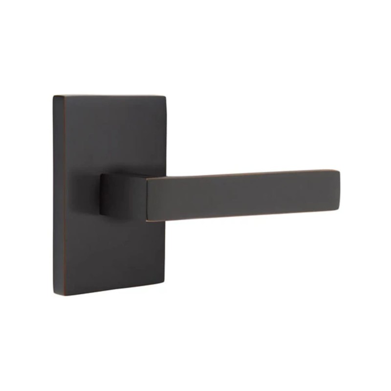 Emtek Dumont Lever with Modern Rectangular Rosette