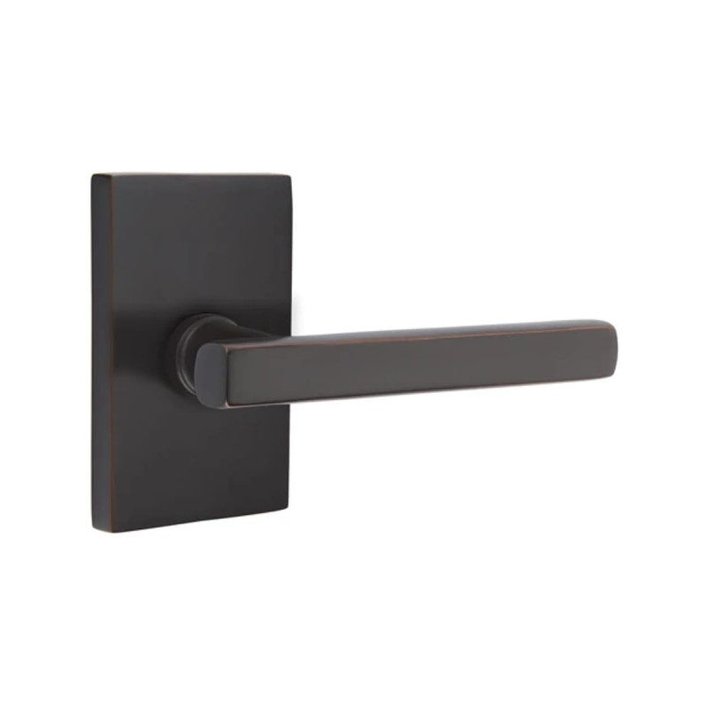 Emtek Freestone Lever with Modern Rectangular Rosette