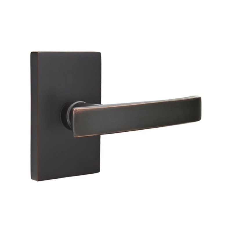 Emtek Geneva Lever with Modern Rectangular Rosette