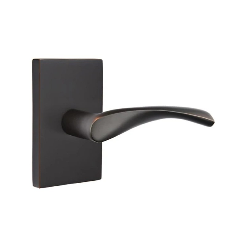 Emtek Triton Lever with Modern Rectangular Rosette