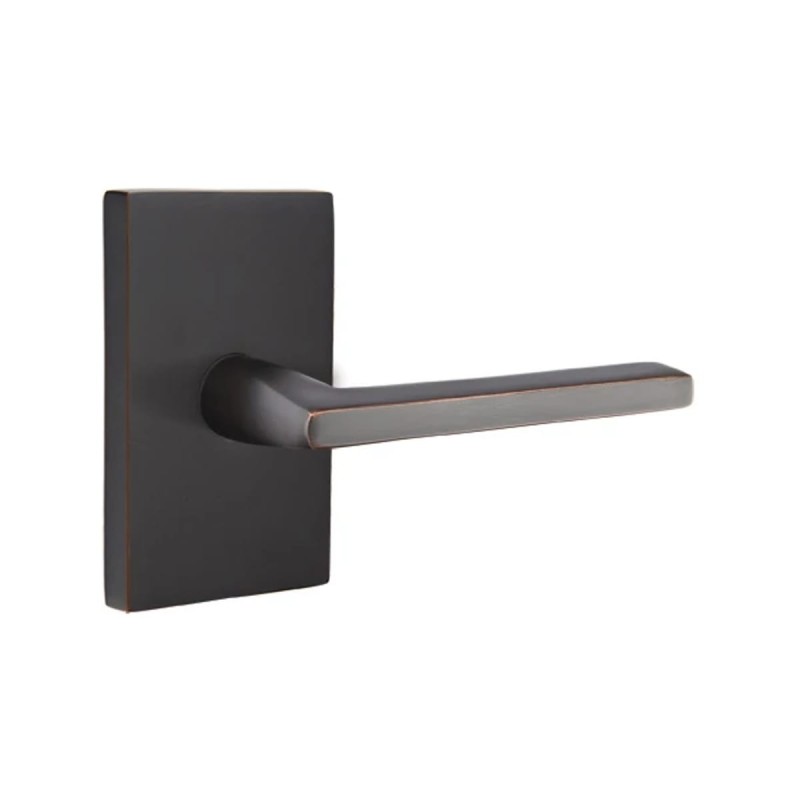 Emtek Helios Lever with Modern Rectangular Rosette