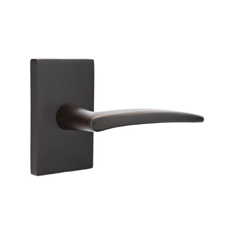 Emtek Poseidon Lever with Modern Rectangular Rosette