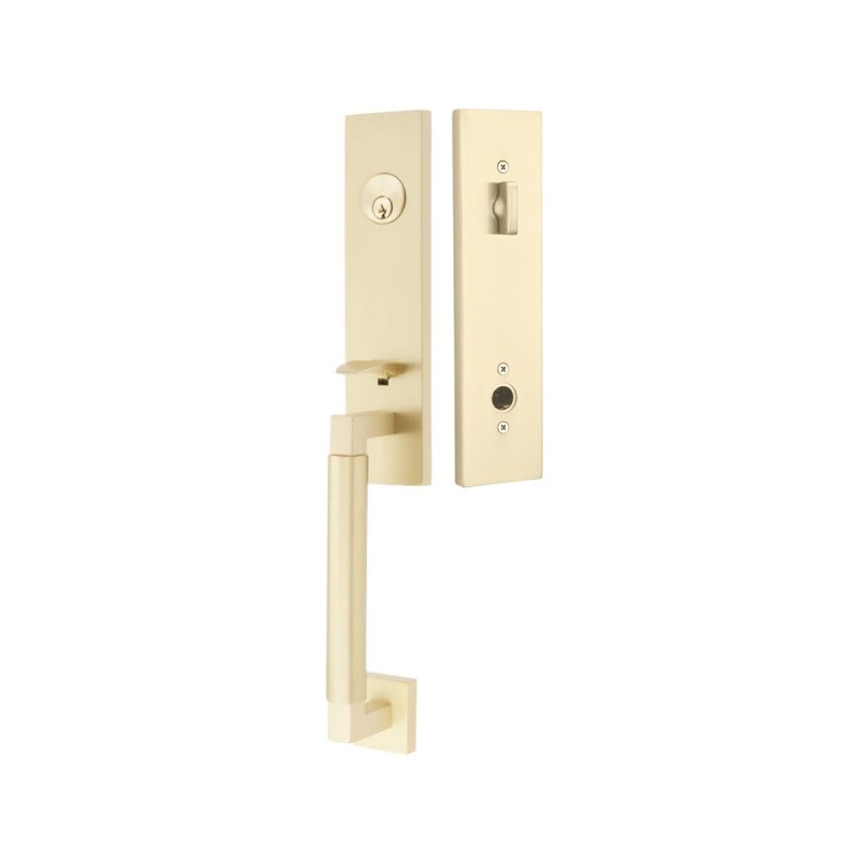 Emtek Hercules Smooth Monolithic Brass Entrance Handleset