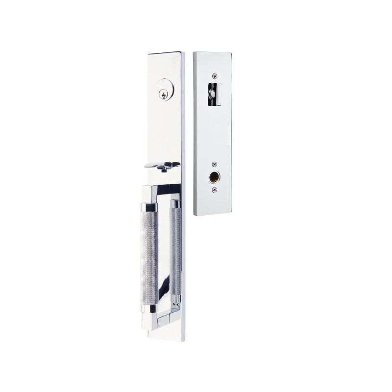 Emtek Hercules Knurled Full Length Brass Entrance Handleset