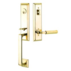 Emtek Transitional Heritage Monolithic Brass Entrance Handleset