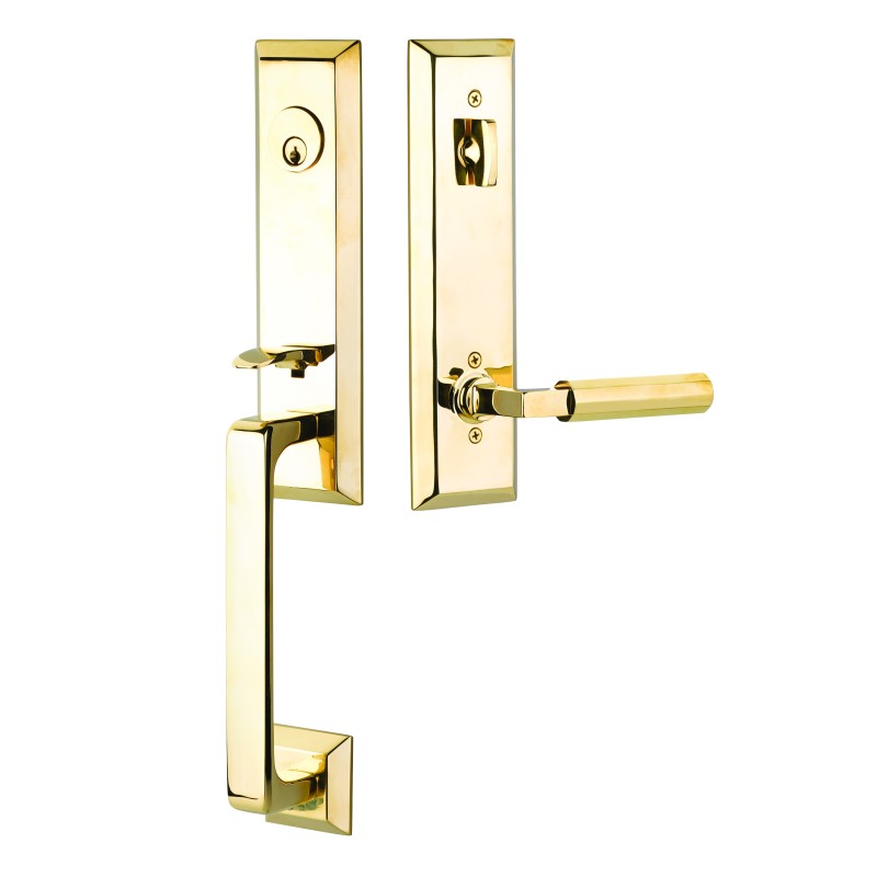 Emtek Transitional Heritage Monolithic Brass Entrance Handleset