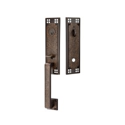 Emtek Arts and Crafts Brass Entrance Handleset