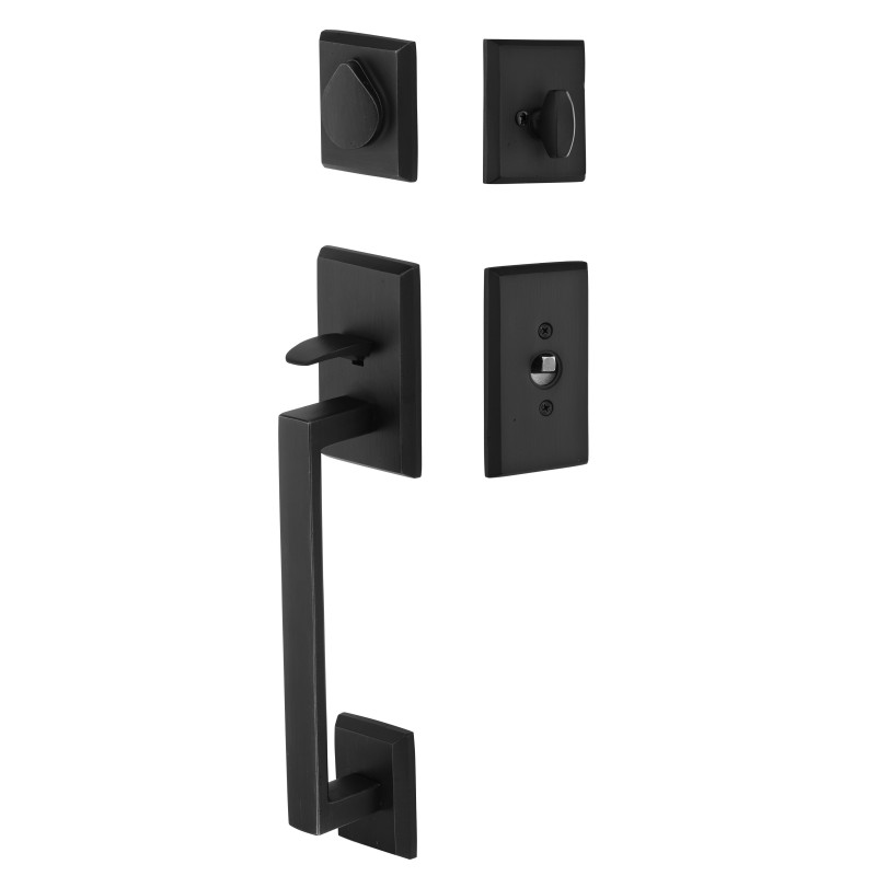 Emtek Rustic Modern Rectangular Sectional Entry Handleset