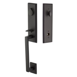 Emtek Rustic Modern Rectangular Monolithic Entry Handleset