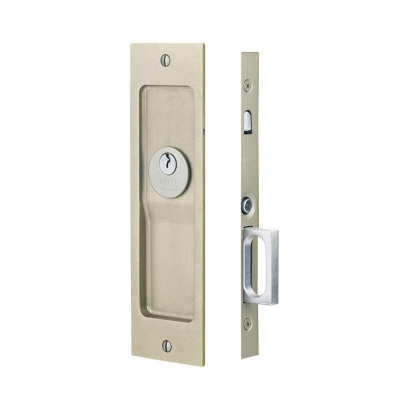 Emtek Rustic Modern Rectangular Pocket Door Mortise Handle
