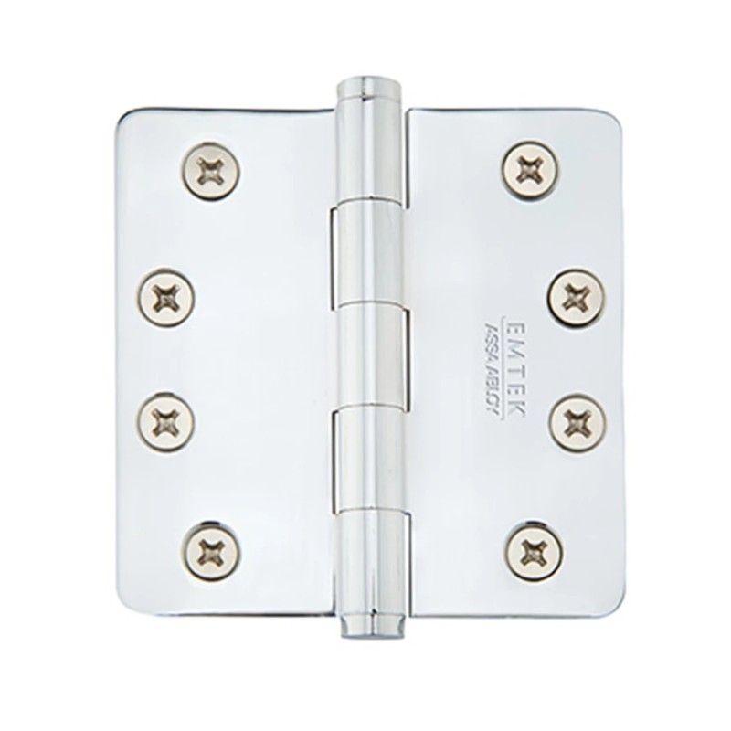 Emtek 96124 Residential Duty 4" x 4" with 1/4"-Radius Corners Solid Brass Hinge