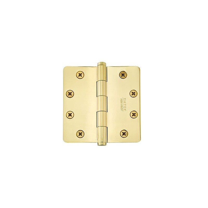 Emtek 96224 Heavy Duty 4" x 4" with 1/4"-Radius Corners Solid Brass Hinge