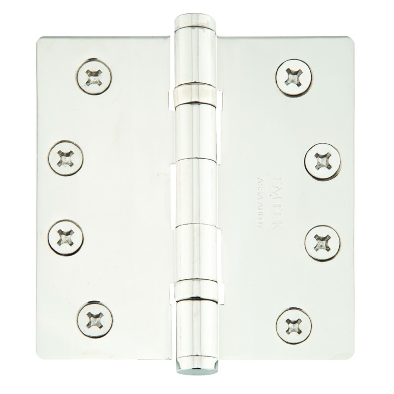 Emtek 96425 Ball Bearing 4-1/2" x 4-1/2" with 1/4"-Radius Corners Solid Brass Hinge