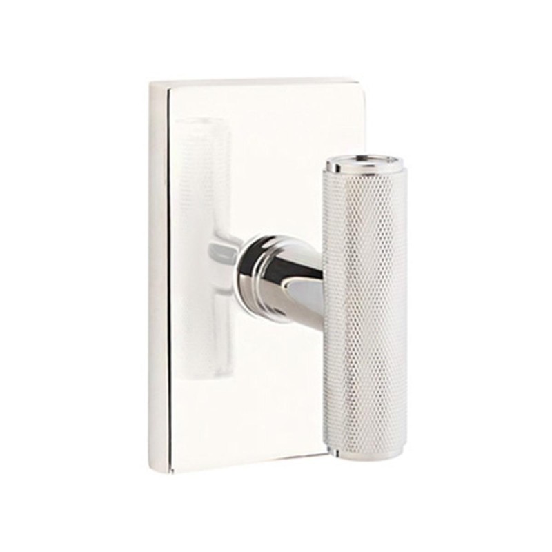 Emtek Ace Knurled Knob with Modern Rectangular Rosette
