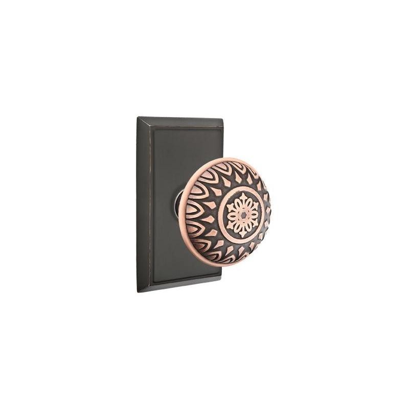 Emtek Lancaster Knob with Rectangular Rosette