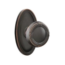 Emtek Ribbon and Reed Knob with Oval Rosette